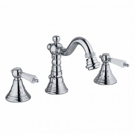 Miscelatore a 3 Fori per Bidet in Ottone Design Classico Made in Italy - Shelly Viadurini
