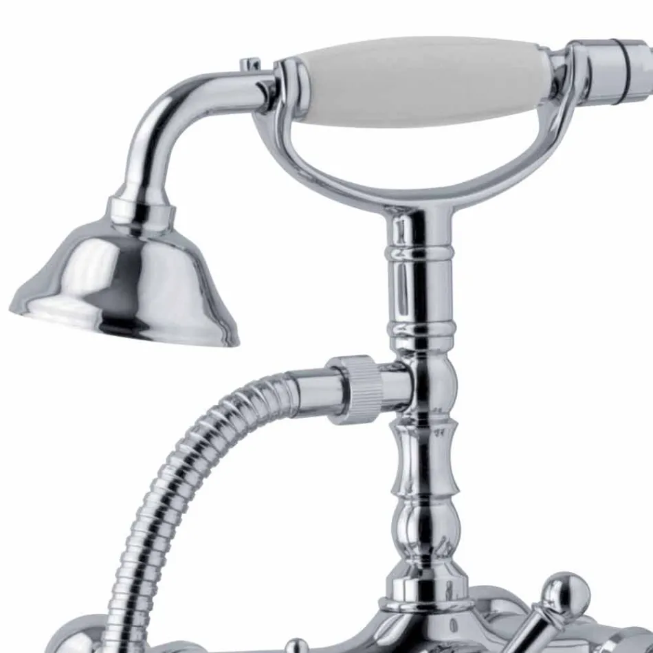 Miscelatore a Colonna per Vasca con Doccia in Ottone Made in Italy - Shelly Viadurini