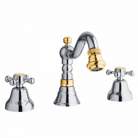 Miscelatore Bidet a 3 Fori in Ottone Design Classico Made in Italy - Lisca Viadurini