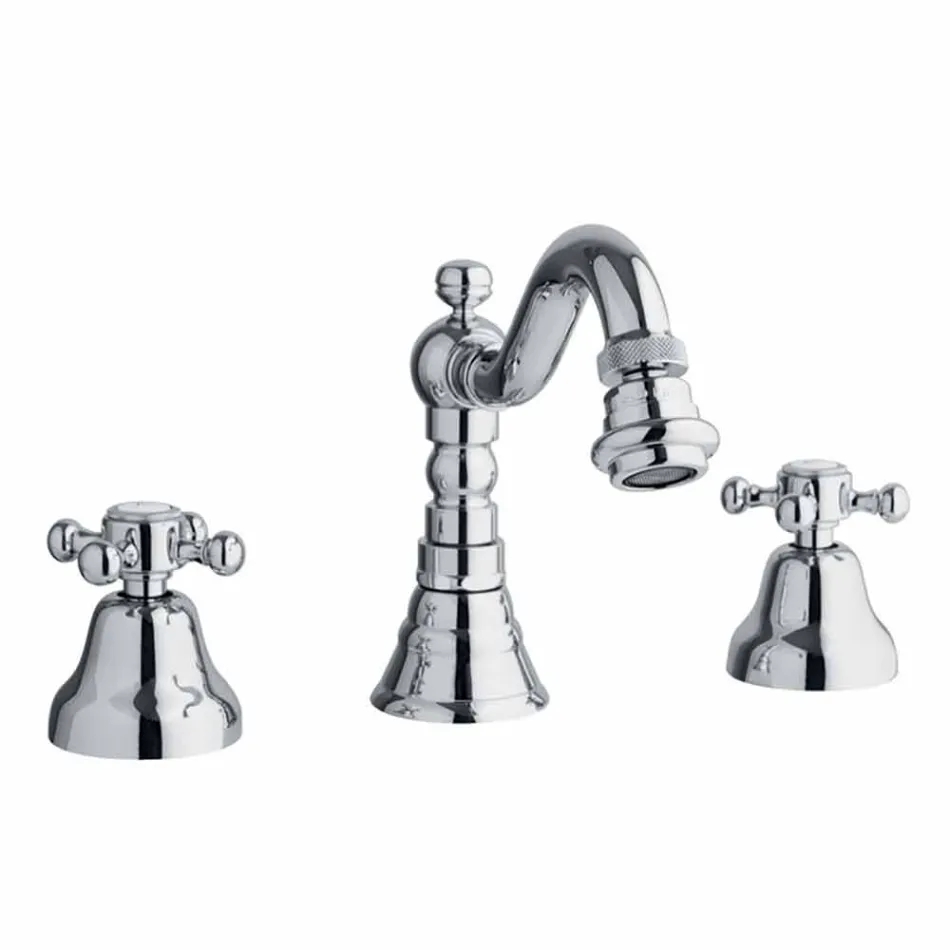 Miscelatore Bidet a 3 Fori in Ottone Design Classico Made in Italy - Lisca Viadurini