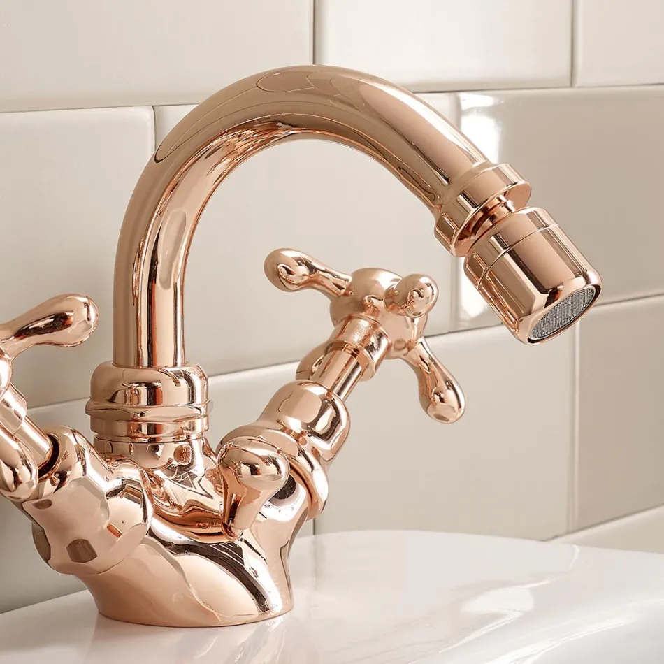 Miscelatore Bidet Monoforo di Design Vintage in Ottone Made in Italy – Klarisa Viadurini