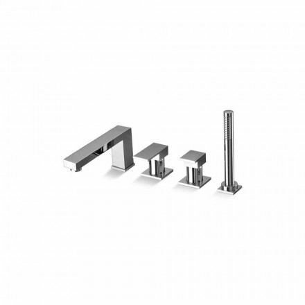 Miscelatore Bordo Vasca 4 Fori in Ottone di Design Made in Italy - Panela Viadurini