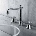 Miscelatore Classico a 3 Fori per Lavabo in Ottone Made in Italy - Lisca Viadurini