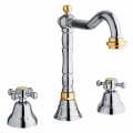 Miscelatore Classico a 3 Fori per Lavabo in Ottone Made in Italy - Lisca