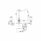 Miscelatore Classico a 3 Fori per Lavabo in Ottone Made in Italy - Lisca Viadurini