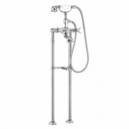 Miscelatore Classico a Pavimento per Vasca in Ottone Made in Italy - Omidio Viadurini