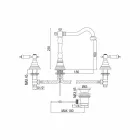 Miscelatore Classico per Lavabo a 3 Fori in Ottone Made in Italy - Shelly Viadurini