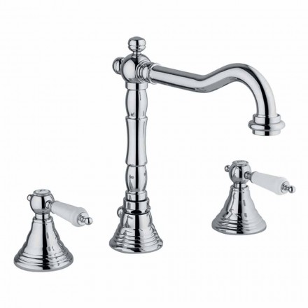 Miscelatore Classico per Lavabo a 3 Fori in Ottone Made in Italy - Shelly Viadurini