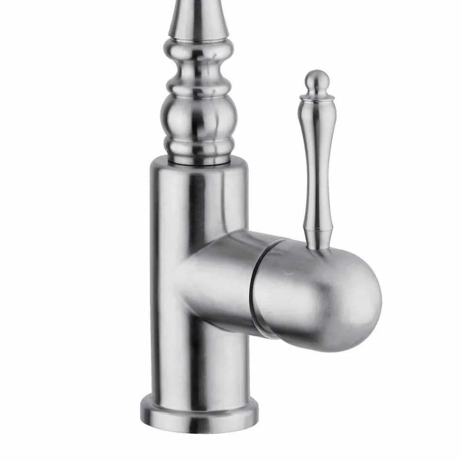 Miscelatore Classico per Lavabo da Cucina in Acciaio Inox Made in Italy - Dono Viadurini
