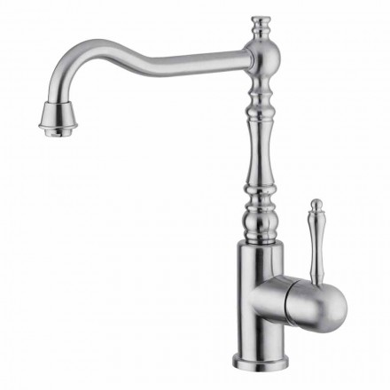 Miscelatore Classico per Lavabo da Cucina in Acciaio Inox Made in Italy - Dono Viadurini