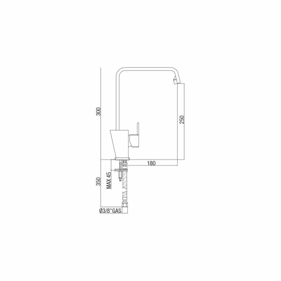 Miscelatore con Canna Orientabile per Lavabo in Ottone Made in Italy - Alibi Viadurini