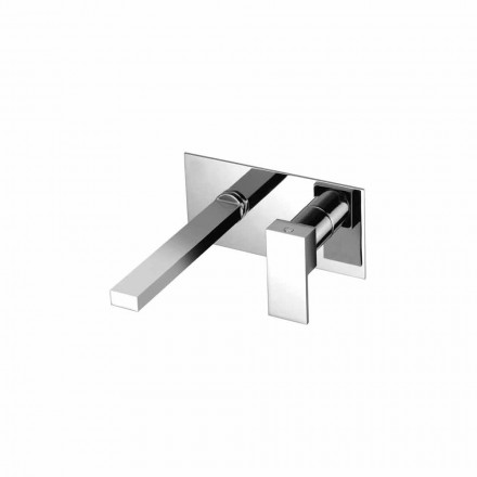 Miscelatore Lavabo a Muro per Bagno Piastra Unica Made in Italy - Panela Viadurini