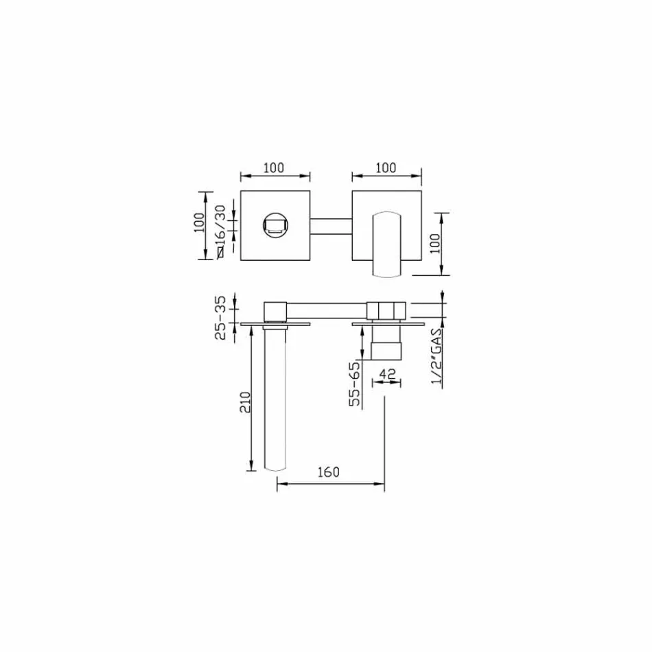 Miscelatore Lavabo Bagno a Muro No Scarico Made in Italy - Sika Viadurini