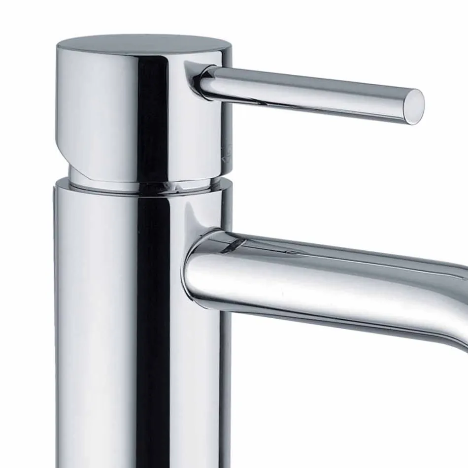 Miscelatore Lavabo Bagno in Ottone Cromato Design Moderno Made in Itlay - Liro Viadurini