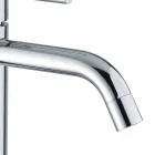 Miscelatore Lavabo Bagno in Ottone Cromato Design Moderno Made in Itlay - Liro Viadurini