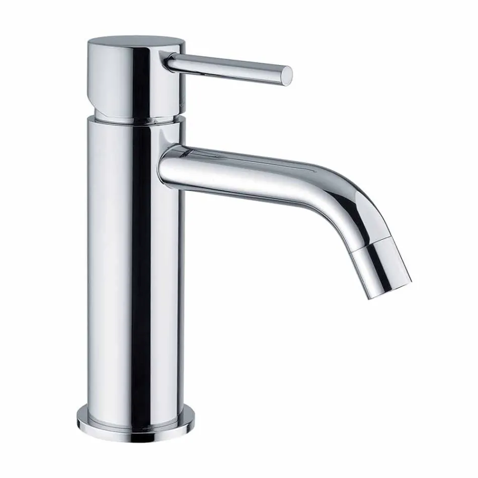 Miscelatore Lavabo Bagno in Ottone Cromato Design Moderno Made in Itlay - Liro Viadurini