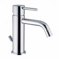 Miscelatore Lavabo Bagno in Ottone Cromato Design Moderno Made in Itlay - Liro