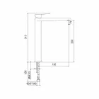 Miscelatore Lavabo Bagno Prolungato H 268 mm Senza Scarico Made in Italy - Galla Viadurini