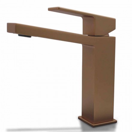 Miscelatore Lavabo Moderno in Ottone Cromato o Colorato Design Squadrato - Zago Viadurini