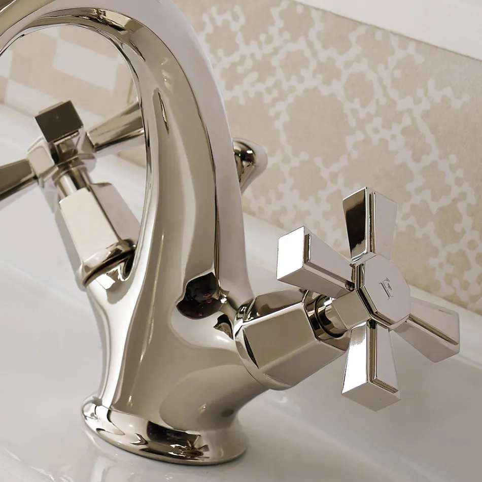 Miscelatore Lavabo Monoforo di Design Vintage in Ottone Made in Italy – Silvana Viadurini