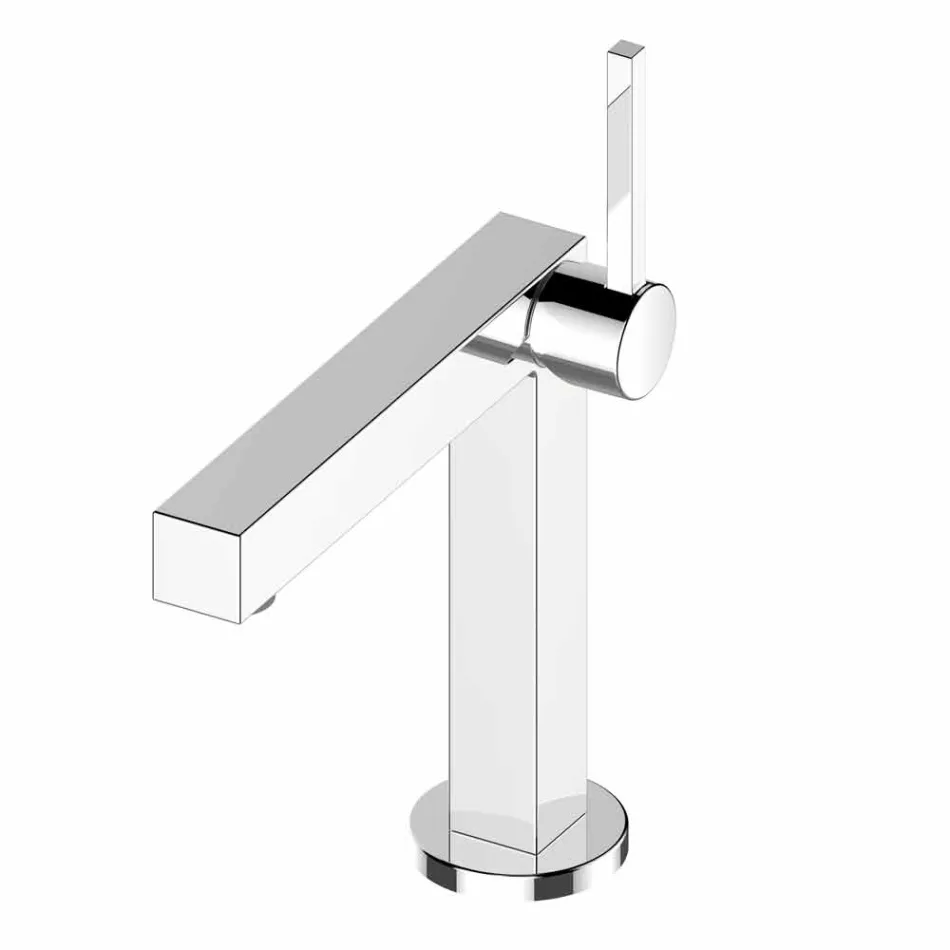 Miscelatore Moderno per Lavabo Bagno in Metallo Finitura Cromata - Girino Viadurini