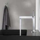Miscelatore Moderno per Lavabo Bagno in Metallo Finitura Cromata - Girino Viadurini