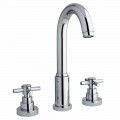 Miscelatore Moderno per Lavabo con Scarico in Ottone Cromo Made in Italy - Liro