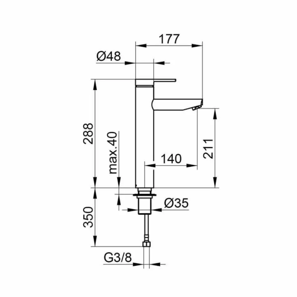 Miscelatore Monocomando Design Moderno per Lavabo da Bagno in Metallo - Zanio Viadurini