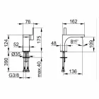Miscelatore Monocomando Design Moderno per Lavabo Senza Scarico - Etto Viadurini