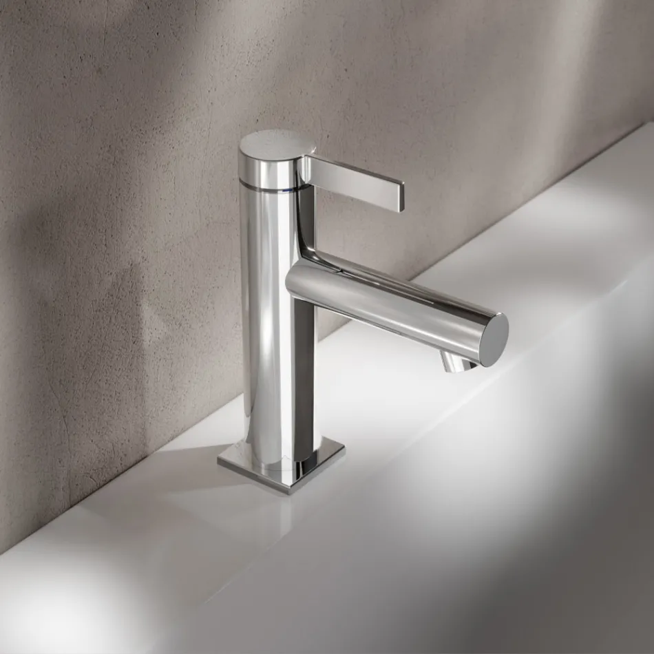 Miscelatore Monocomando Lavabo Design Classico Ottone Cromato - Artemisia Viadurini