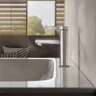Miscelatore Monocomando Lavabo Design Classico Ottone Cromato - Artemisia Viadurini
