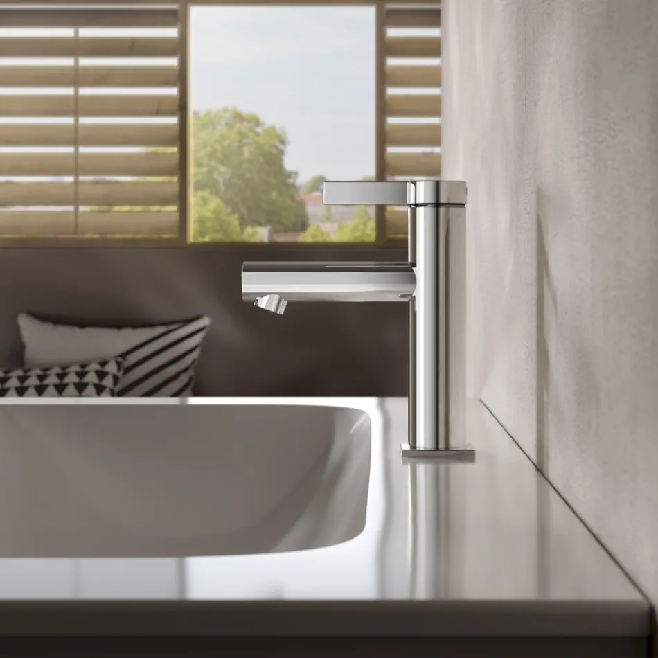 Miscelatore Monocomando Lavabo Design Classico Ottone Cromato - Artemisia Viadurini