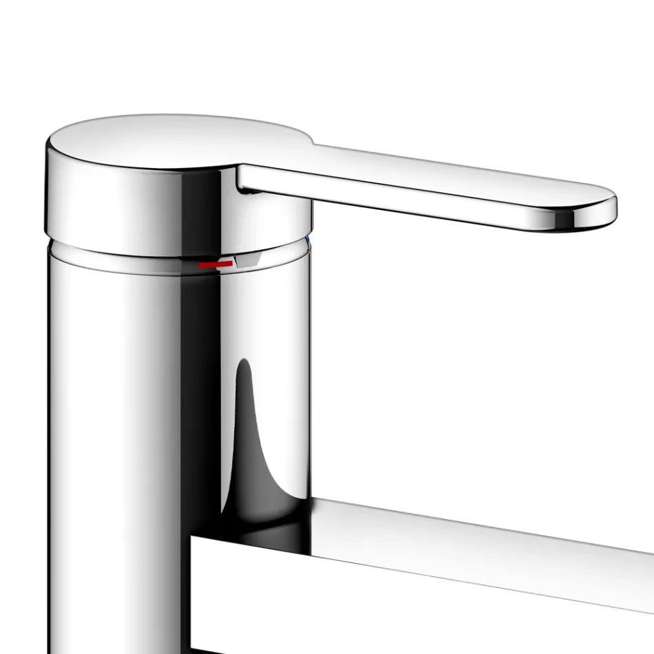 Miscelatore Monocomando Lavabo Design Piatto in Ottone Cromato - Agenore Viadurini