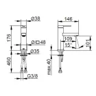 Miscelatore Monocomando Lavabo Design Piatto in Ottone Cromato - Agenore Viadurini