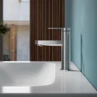 Miscelatore Monocomando Lavabo Design Piatto in Ottone Cromato - Agenore Viadurini