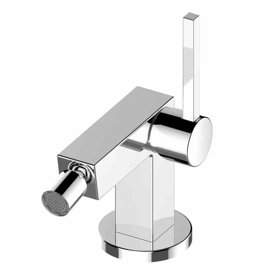 Miscelatore Monocomando Moderno per Bidet di Design in Metallo Cromato - Girino Viadurini
