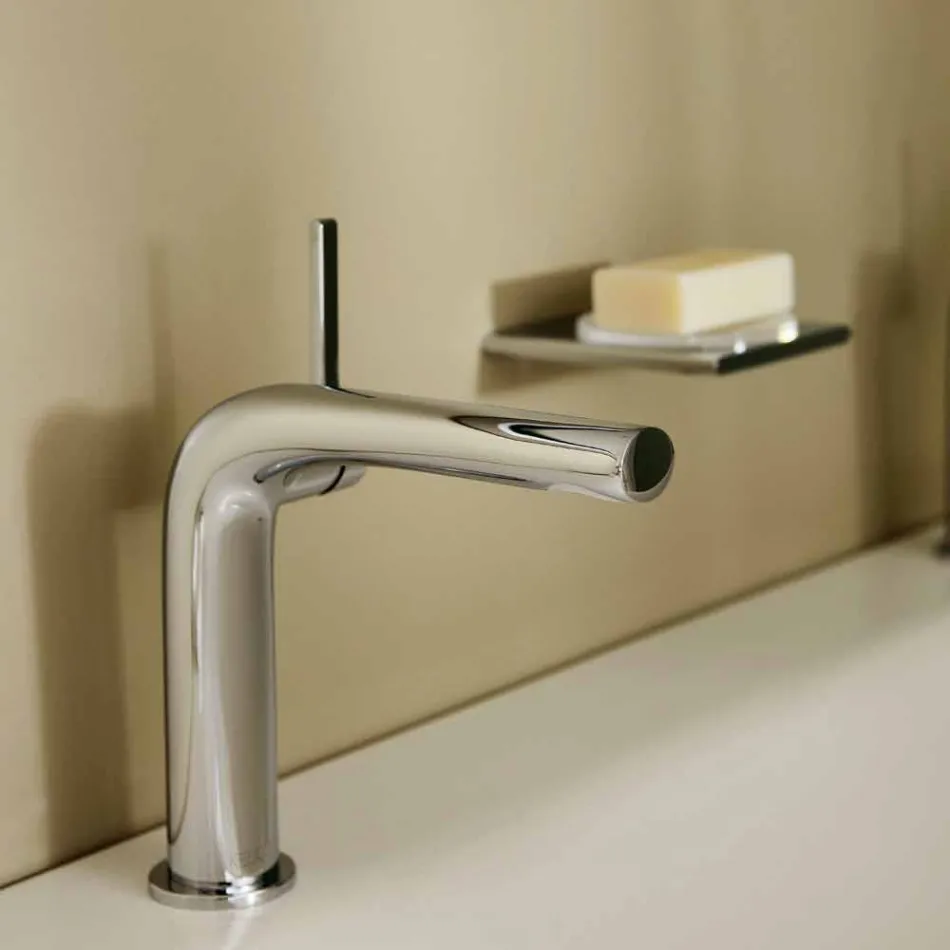 Miscelatore Monocomando Moderno per Lavabo Senza Scarico in Metallo - Pinto Viadurini