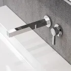 Miscelatore Monocomando per Lavabo a Parete di Design Squadrato - Erik Viadurini