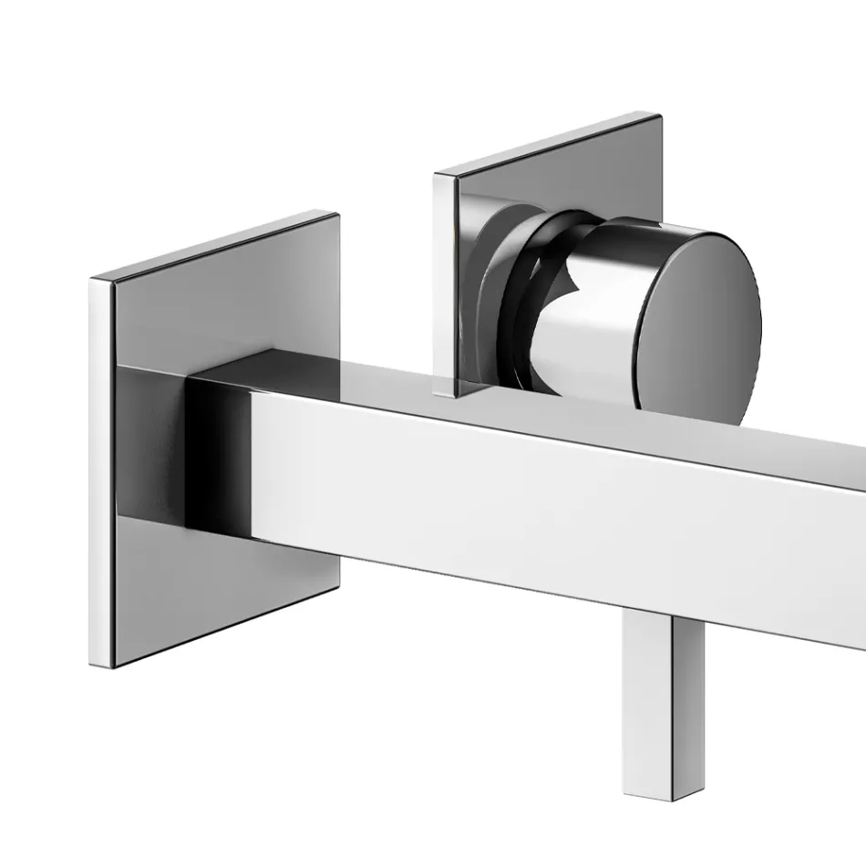 Miscelatore Monocomando per Lavabo a Parete in Ottone - Erik Viadurini
