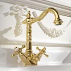 Miscelatore Monoforo Lavabo di Design Vintage in Ottone Made in Italy – Ursula Viadurini