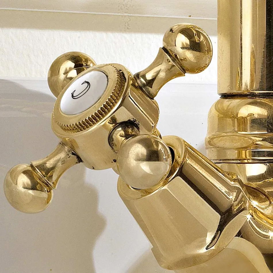 Miscelatore Monoforo Lavabo di Design Vintage in Ottone Made in Italy – Ursula Viadurini