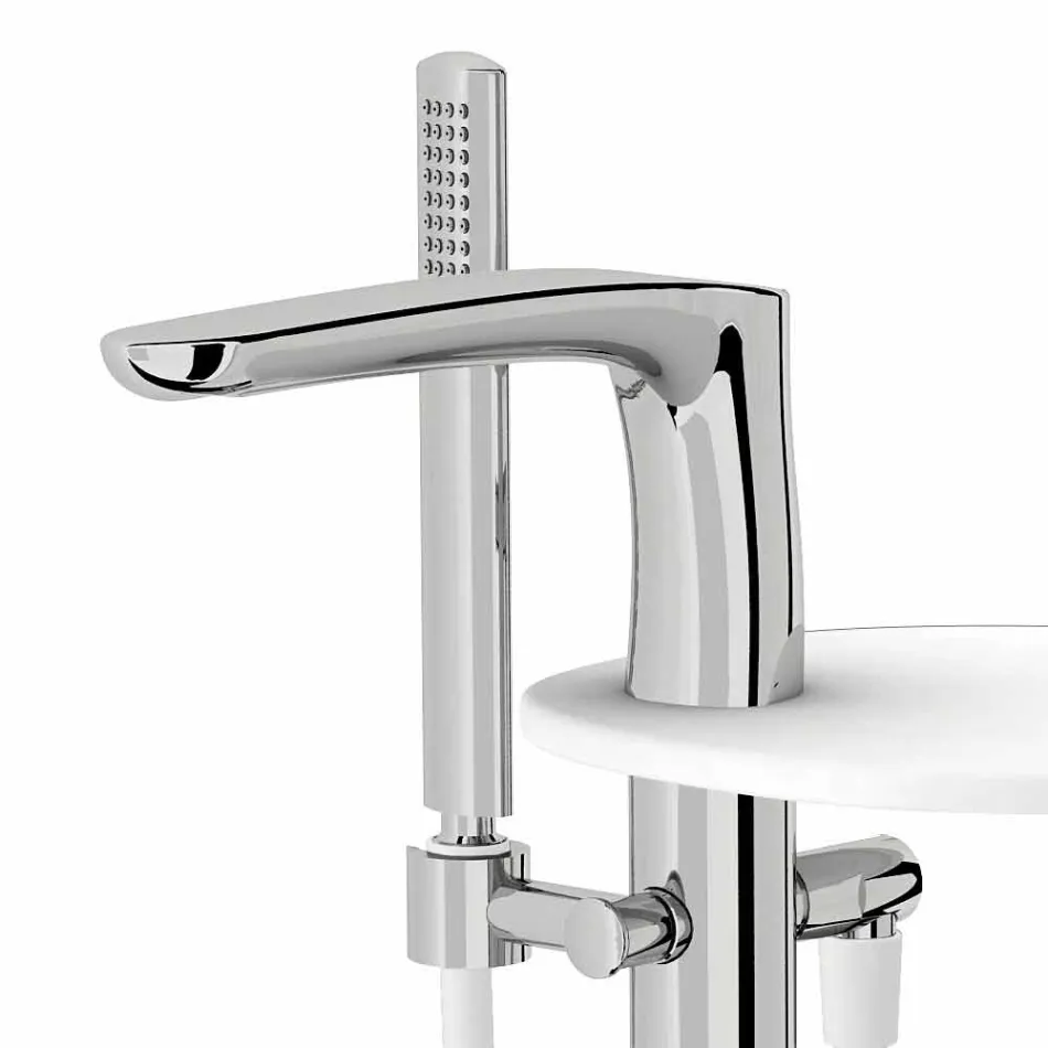 Miscelatore per Bordo Vasca a Pavimento Moderno Made in Italy - Palimio Viadurini