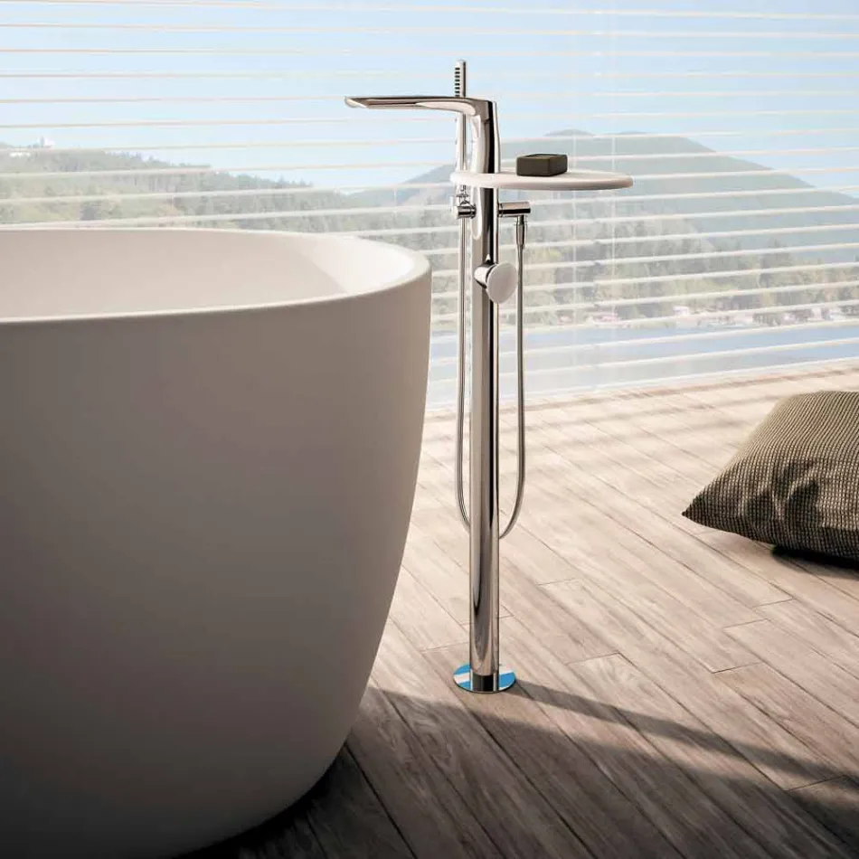 Miscelatore per Bordo Vasca a Pavimento Moderno Made in Italy - Palimio Viadurini