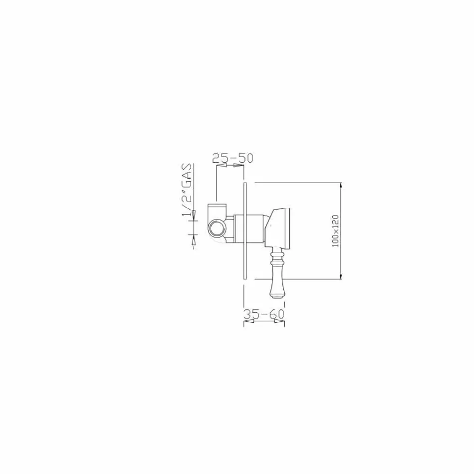 Miscelatore per Doccia da Incasso in Ottone Design Moderno Made in Italy - Neno Viadurini