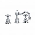 Miscelatore per Lavabo a 3 Fori Alto 130 mm in Ottone Made in Italy - Binsu