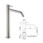Miscelatore per Lavabo Alto con Bocca Lunga in Acciaio AISI 316L - Artigli Viadurini