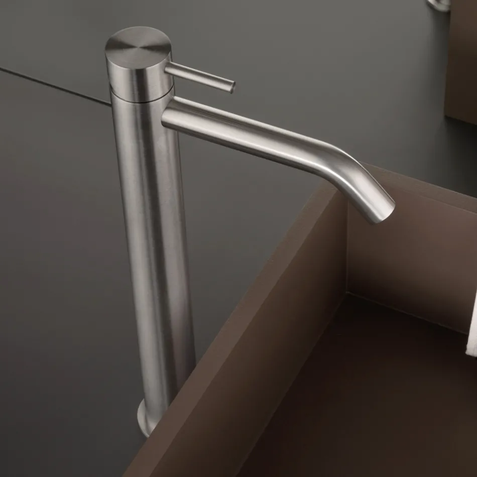 Miscelatore per Lavabo Alto con Bocca Lunga in Acciaio AISI 316L - Artigli Viadurini