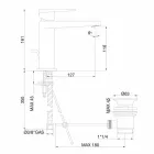 Miscelatore per Lavabo Bagno con Scarico in Finitura Cromo Made in Italy - Galla Viadurini