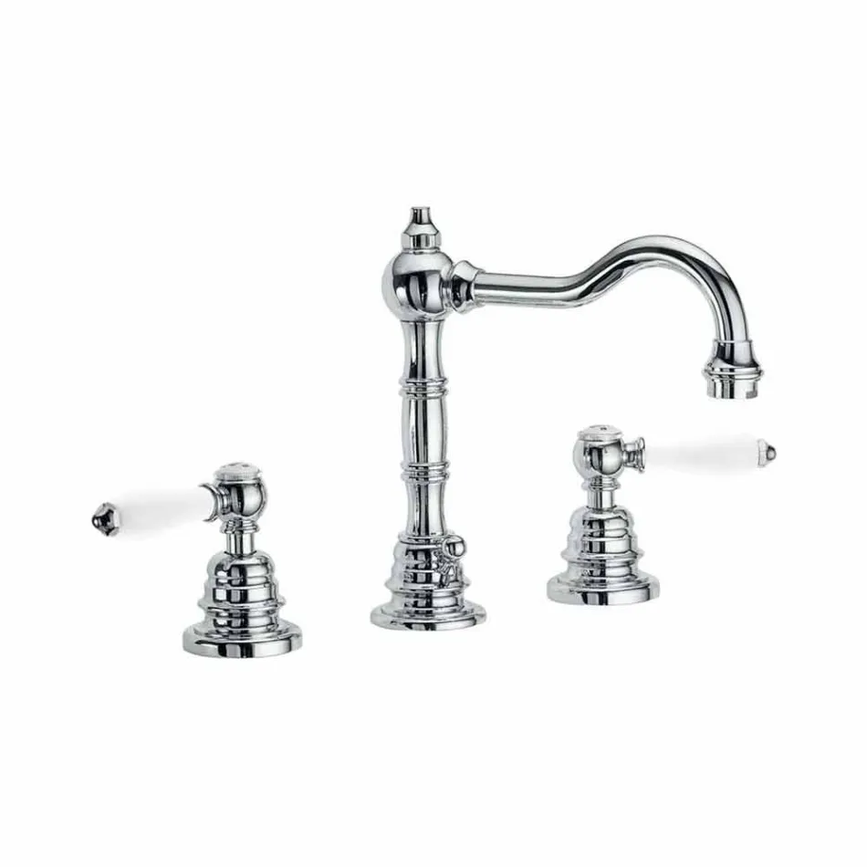 Miscelatore per Lavabo Bagno da Appoggio in Ottone Cromato Made in Italy - Binsu Viadurini