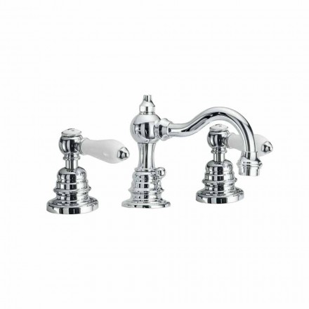 Miscelatore per Lavabo Bagno in Ottone a 3 Fori Made in Italy - Binsu Viadurini